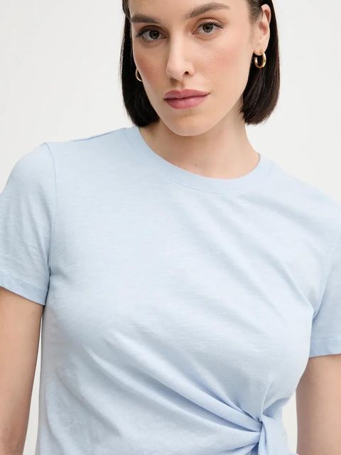 Tommy Hilfiger t-shirt bawełniany damski kolor niebieski WW0WW44559