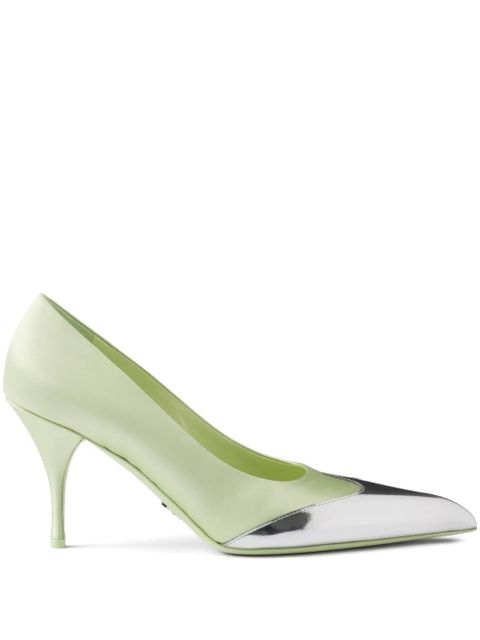 Prada 85mm satin-finish pumps - Green - zdjęcie produktu nr 1