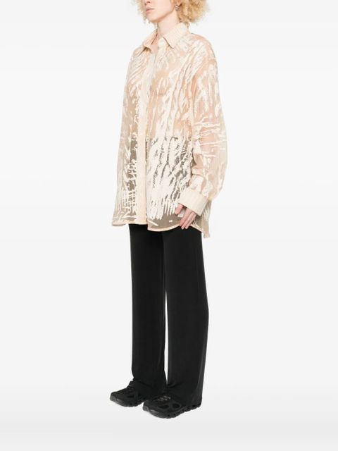 Diesel abstract-print long-sleeve blouse - Neutrals