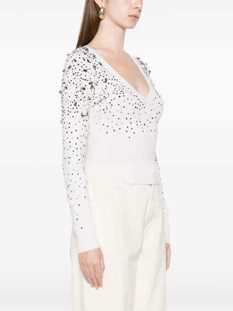 Max Mara sequin v-neck knitwear - White - zdjęcie produktu nr 2