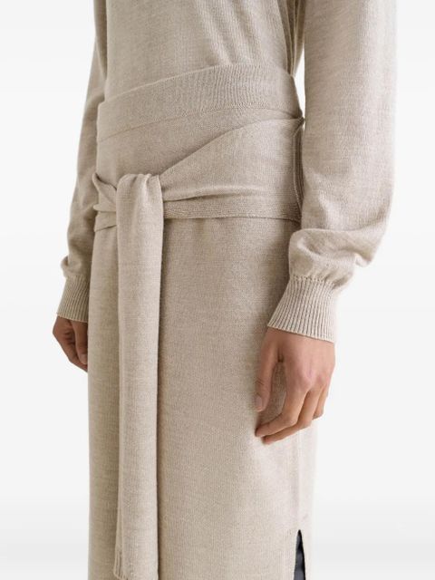 LEMAIRE trompe l'oeil midi knitted skirt - Neutrals