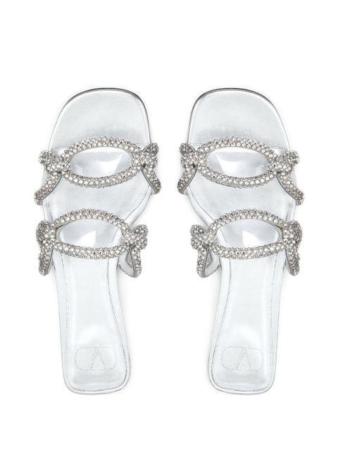 Valentino Garavani Chain 1967 crystal-embellished sandals - Silver