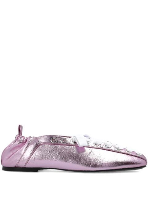 GANNI lace-up ballerinas - Pink - zdjęcie produktu nr 1