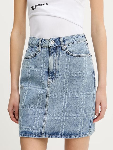 Karl Lagerfeld Jeans spódnica jeansowa kolor niebieski mini prosta A2W12013 - zdjęcie produktu nr 1