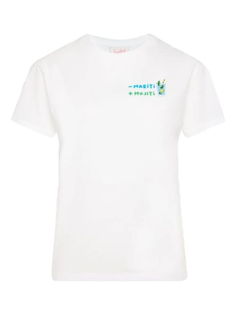 MC2 Saint Barth embroidered-cocktail motif T-shirt - White - zdjęcie produktu nr 1