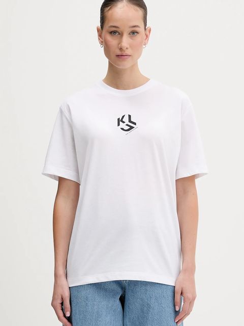 Karl Lagerfeld Jeans t-shirt damski kolor biały B1W17086 - zdjęcie produktu nr 1