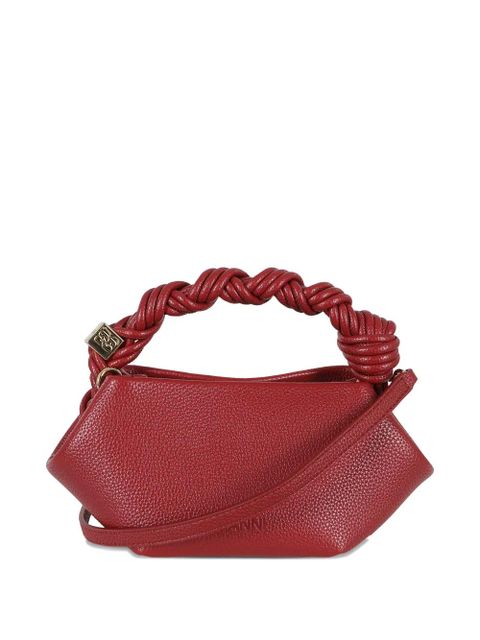 GANNI mini Bou braided-handle tote bag - Red - zdjęcie produktu nr 2