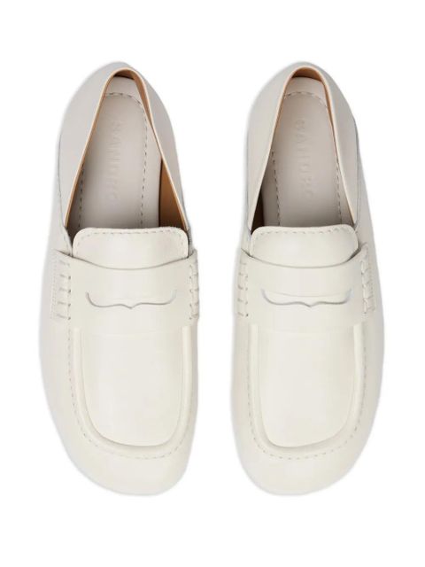 SANDRO smooth leather loafers - White