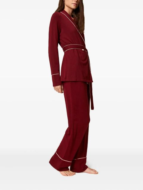 TWINSET Mannish belted pyjama trousers and top set - Red