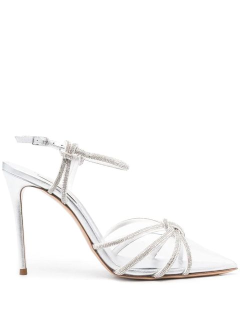 Casadei knot-detail 120mm sandals - Silver - zdjęcie produktu nr 1