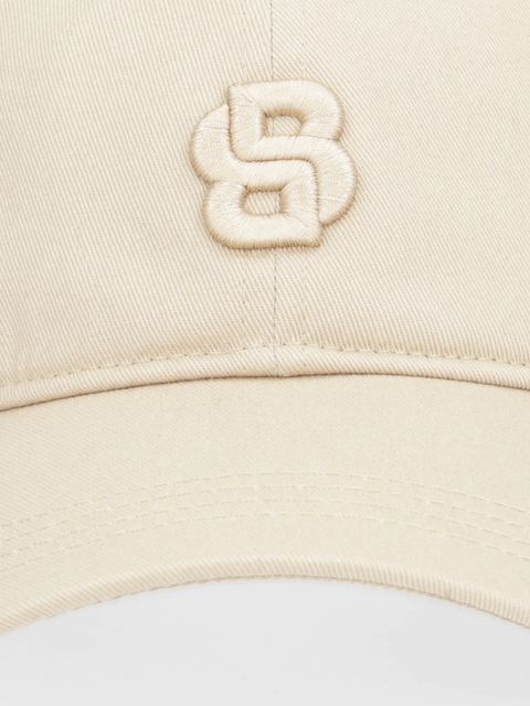 BOSS czapka z daszkiem bawełniana kolor beżowy z aplikacją 50533348