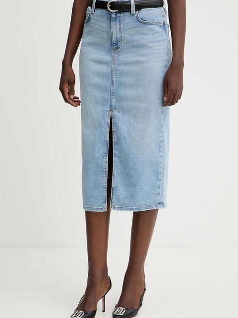 Guess spódnica jeansowa MILA kolor granatowy midi prosta W5YD1L D5QQ0 - zdjęcie produktu nr 1