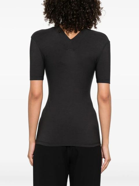 Nanushka Akka short-sleeved wool top - Grey