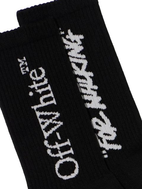 Off-White quote mid-calf socks - Black - zdjęcie produktu nr 2