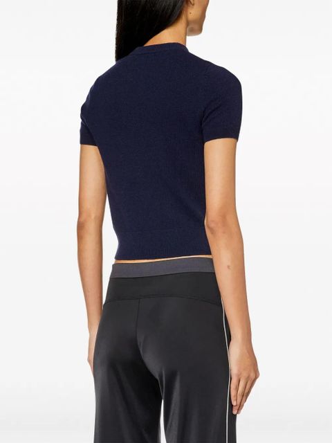 Diesel M- Arga logo-embroidered top - Black