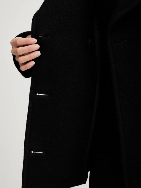 IRO płaszcz z dodatkiem wełny WM137CARIBE kolor czarny CARIBE