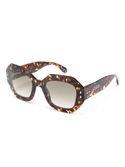 Isabel Marant Eyewear tortoiseshell geometric-frame sunglasses - Brown