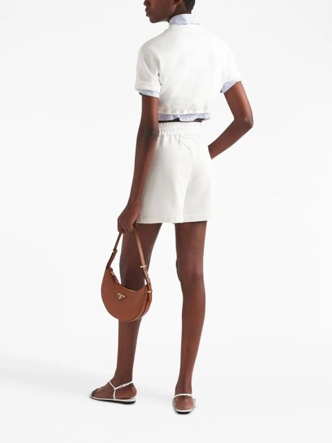 Prada cropped fleece T-shirt - White