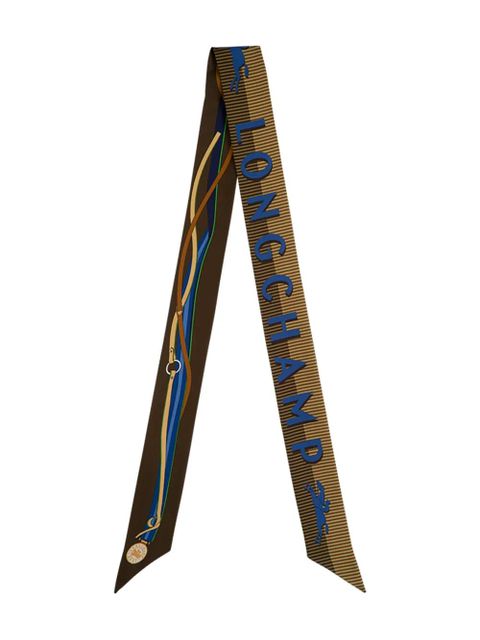 Longchamp logo print scarf - Brown - zdjęcie produktu nr 1
