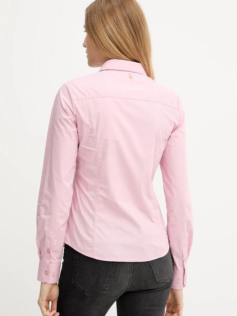 Silvian Heach koszula DILEGE damska kolor różowy slim z kołnierzykiem klasycznym GPA25345CA