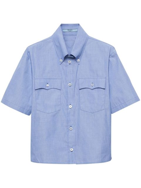 Prada short-sleeve cotton shirt - Blue - zdjęcie produktu nr 1