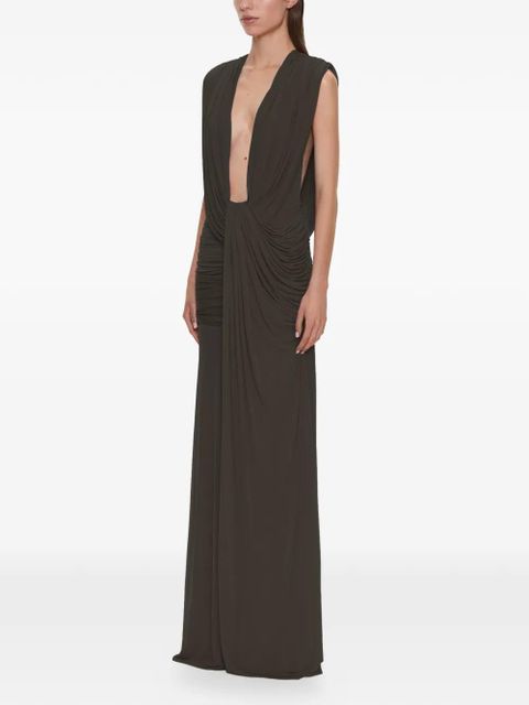 Christopher Esber draped maxi dress - Brown