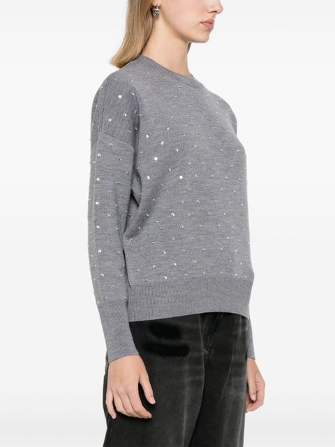 Rabanne glass crystal-embellished jumper - Grey