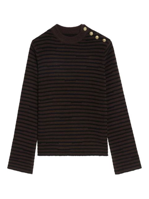Zadig&Voltaire striped button-detailed sweater - Brown - zdjęcie produktu nr 1