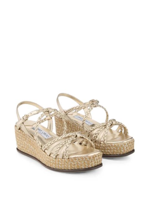 Jimmy Choo Nyra 60 braided wedge sandals - Gold - zdjęcie produktu nr 2