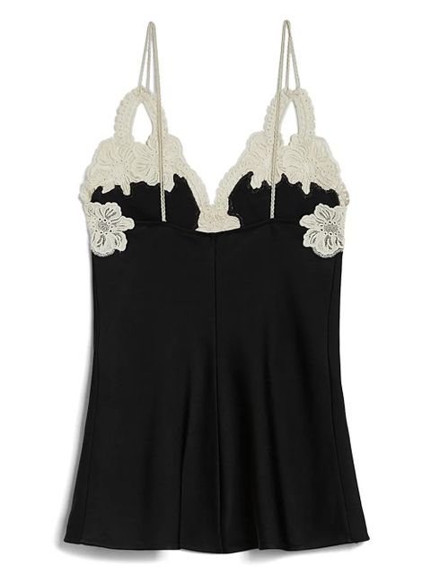 Jil Sander floral-embroidered top - Black