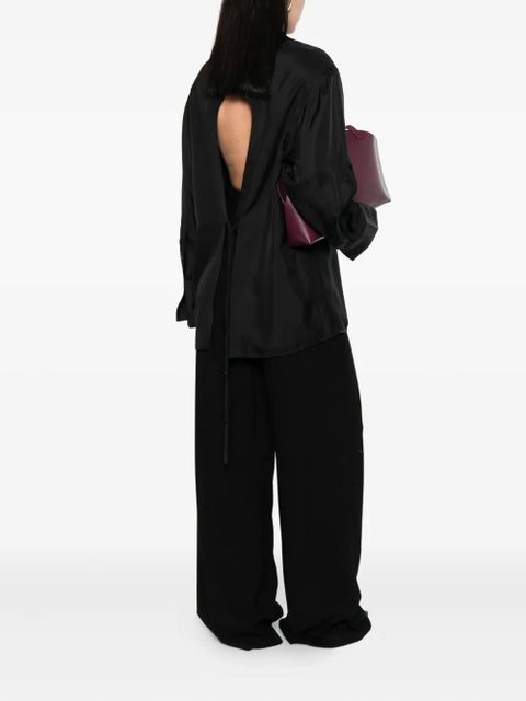 Róhe open-back silk shirt - Black - zdjęcie produktu nr 2