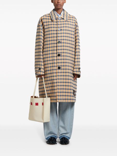 Marni Museo logo-patch leather bag - White