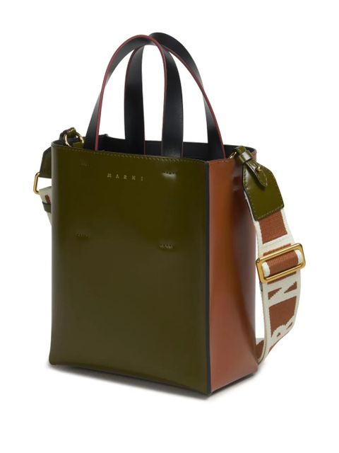 Marni mini Museo colourblock tote bag - Green