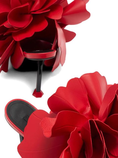 Givenchy Boudoir floral-appliqué leather heeled sandals - Red