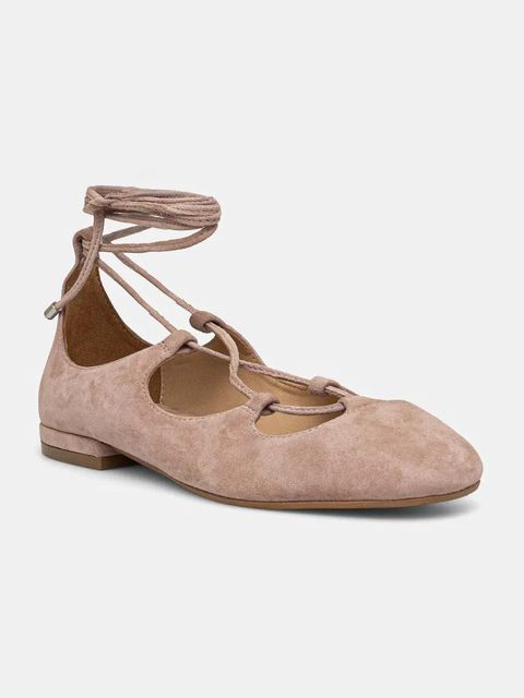 Answear.LAB baleriny zamszowe kolor różowy - zdjęcie produktu nr 1