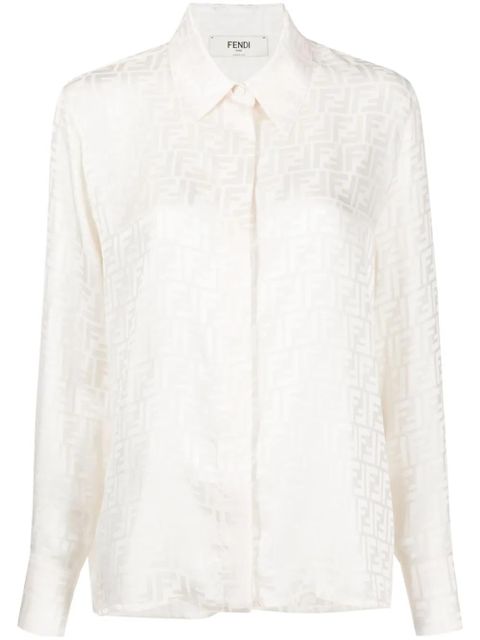 FENDI FF-jacquard silk shirt - Neutrals - zdjęcie produktu nr 1