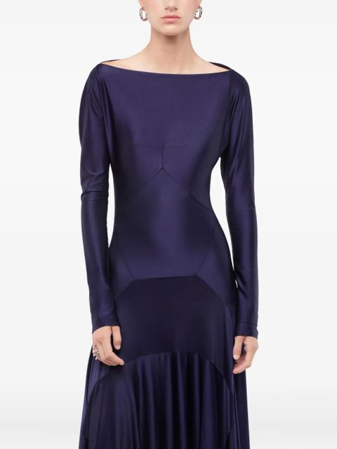 Rabanne boat-neck midi dress - Blue