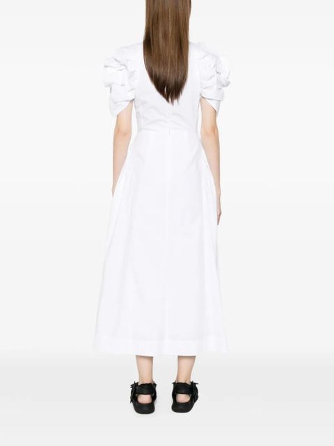 Simone Rocha round-neck ruffled midi dress - White
