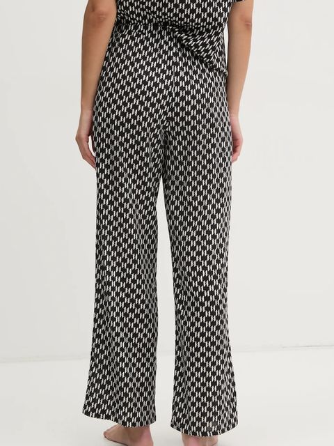 Karl Lagerfeld spodnie damskie kolor czarny szerokie high waist A1W46045