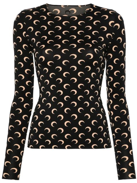 Marine Serre Moon jersey T-shirt - Black - zdjęcie produktu nr 1