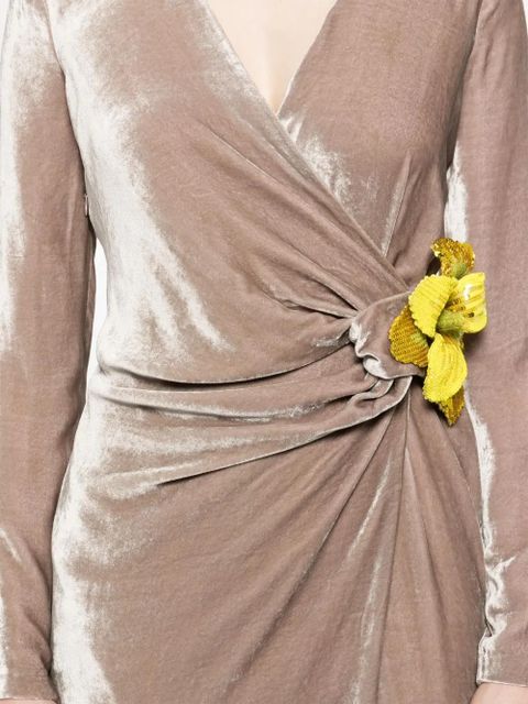 Blumarine velvet midi dress - Grey