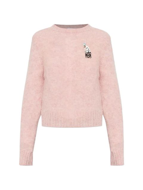 LOEWE appliqué crew-neck sweater - Pink - zdjęcie produktu nr 1