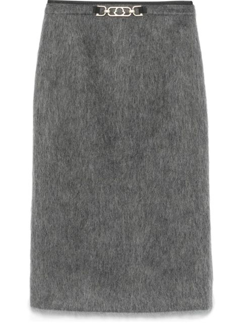 Moncler brushed-effect midi skirt - Grey - zdjęcie produktu nr 1