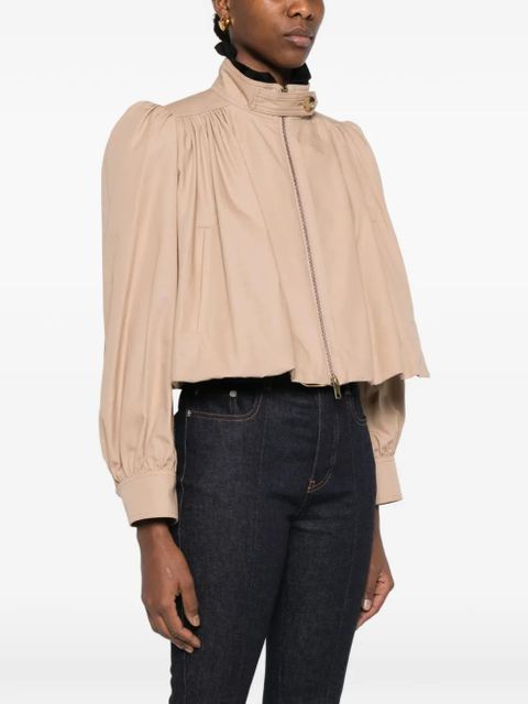 Chloé zipped bomber jacket - Brown