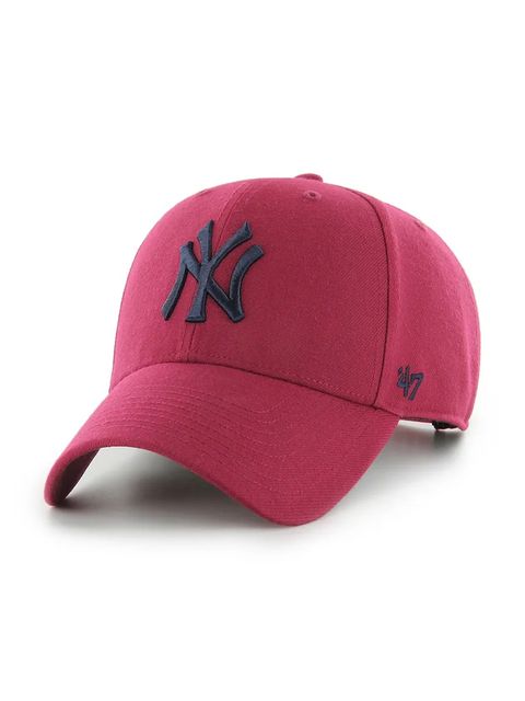 47 brand czapka z daszkiem z dodatkiem wełny MLB New York Yankees kolor czerwony B-MVPSP17WBP-CAH - zdjęcie produktu nr 1