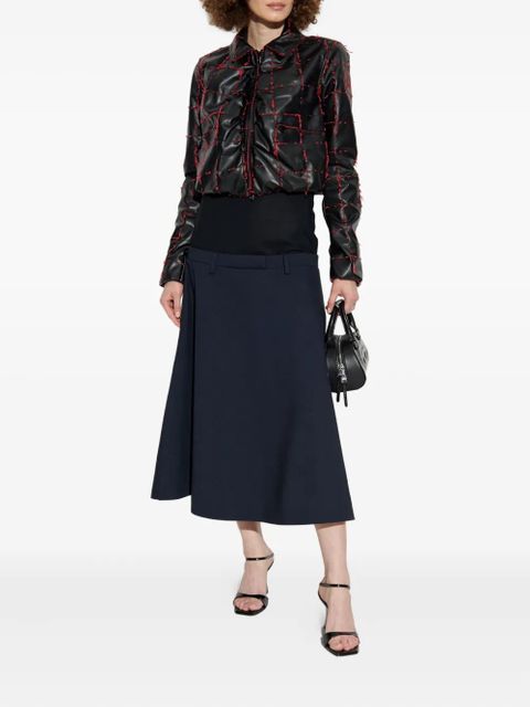 Diesel quilted grid-stitched cropped jacket - Black