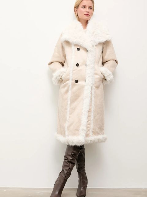 Answear.LAB płaszcz dwustronny kolor beżowy - zdjęcie produktu nr 1