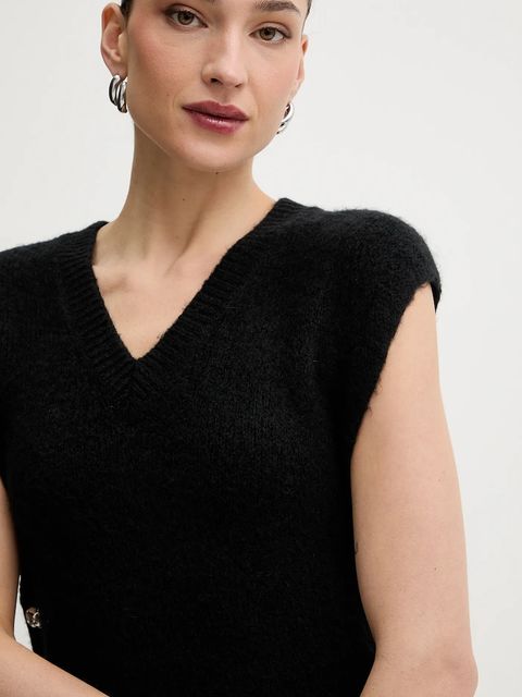 Morgan kamizelka z domieszką wełny MPLUIE kolor czarny MPLUIE