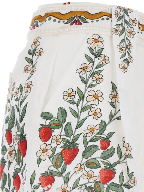 FARM Rio Fuit Beauty floral-print scalloped shorts - White