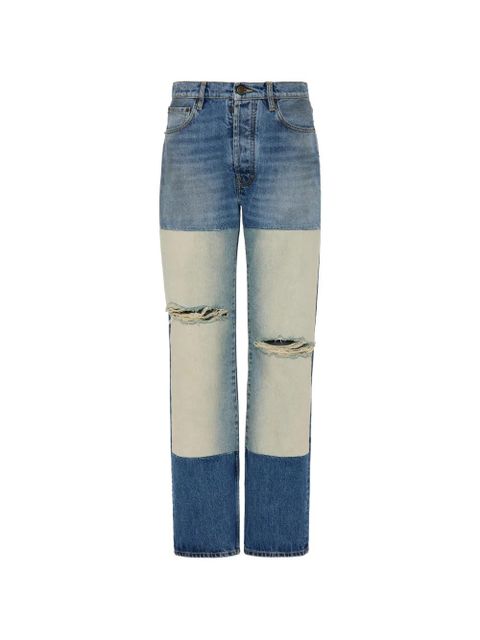 Maison Margiela distressed-detail patchwork denim jeans - Blue - zdjęcie produktu nr 1